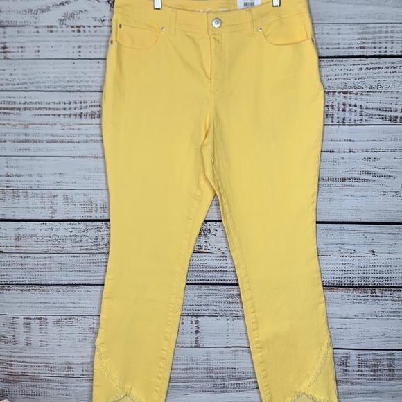INC Yellow Skinny Leg Ankle Mid Rise Jeans - Picture 9 of 9